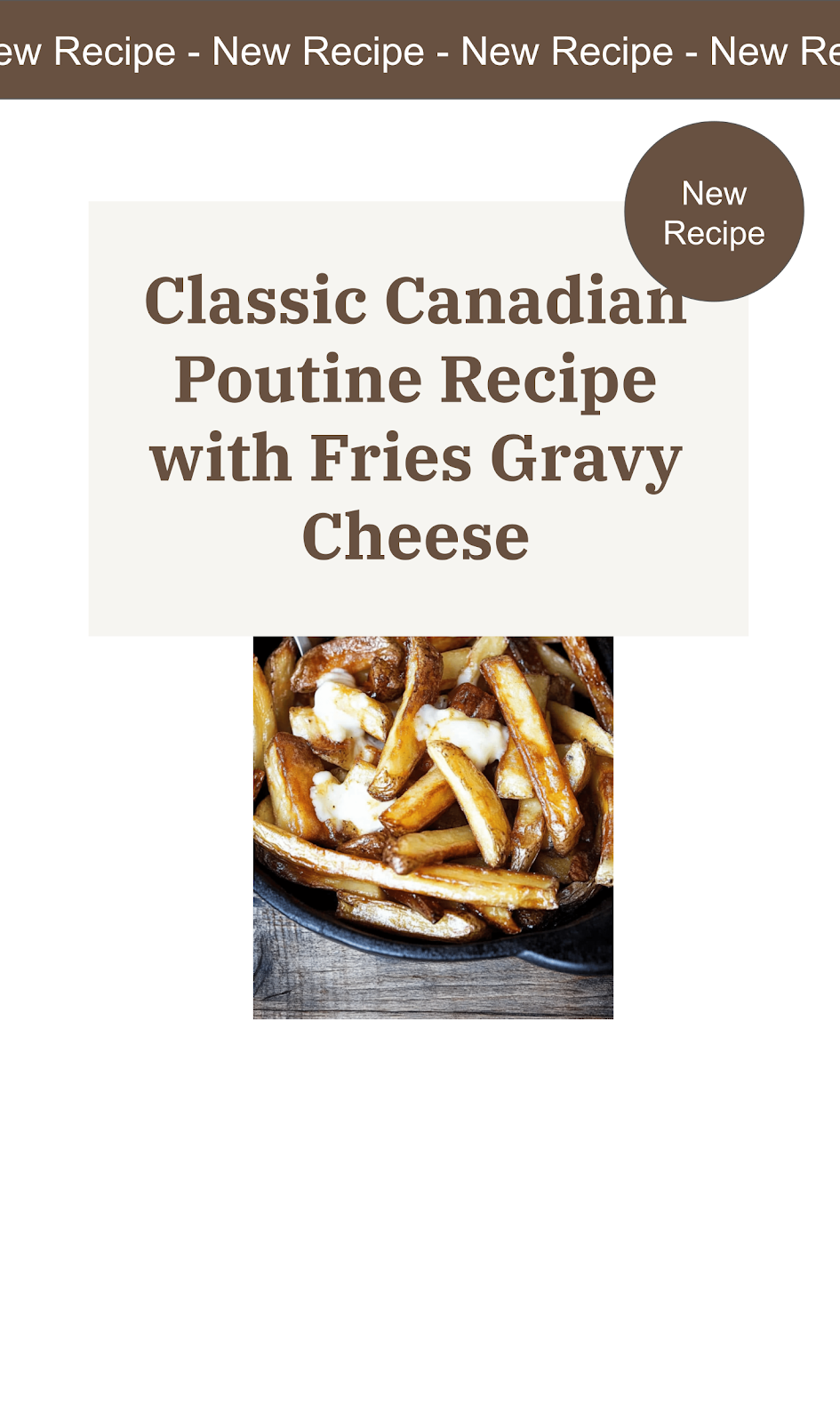 Authentic Canadian Poutine Recipe