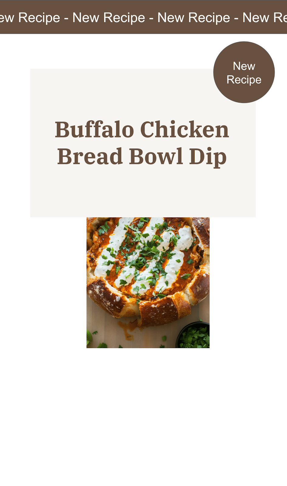 Bread Bowl Buffalo Chicken Dip