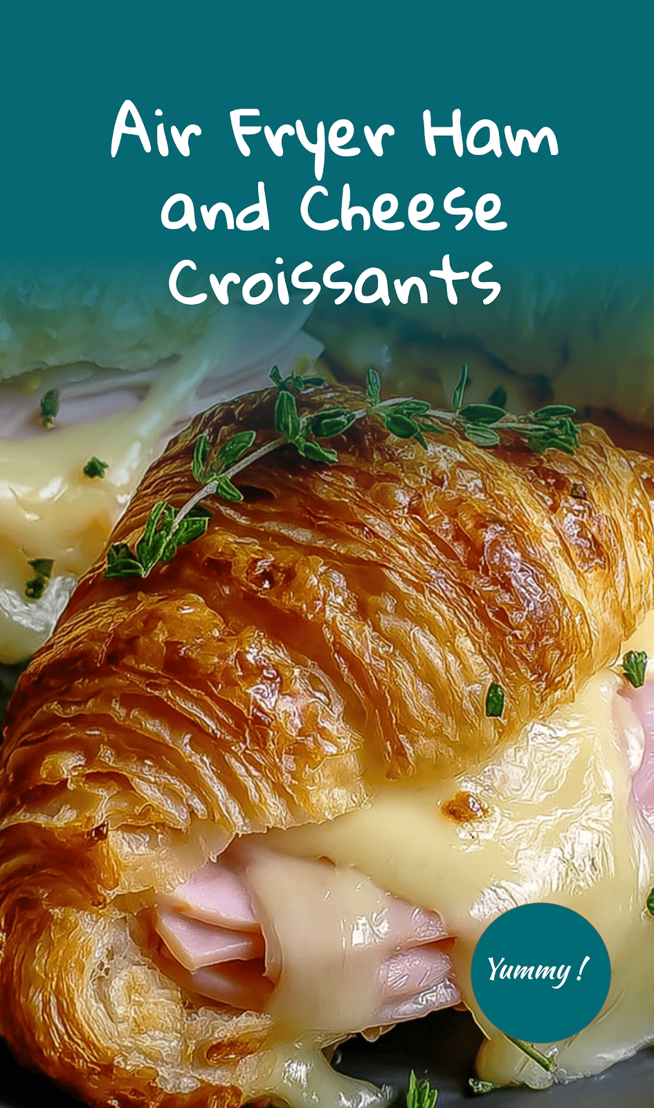 Buttery Ham and Cheese Air Fryer Croissants