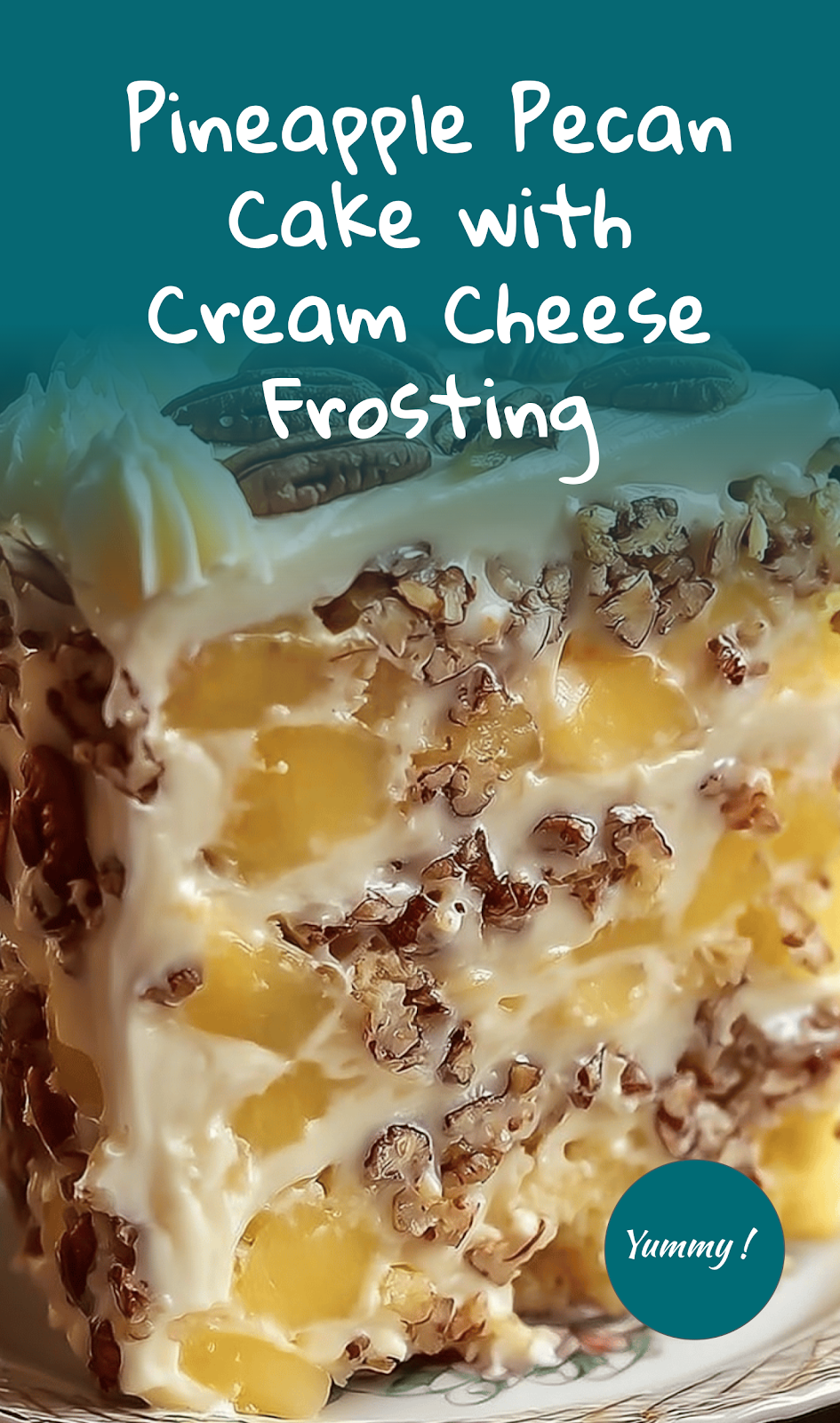 Creamy Pineapple Pecan Cake with Cream Cheese Frosting