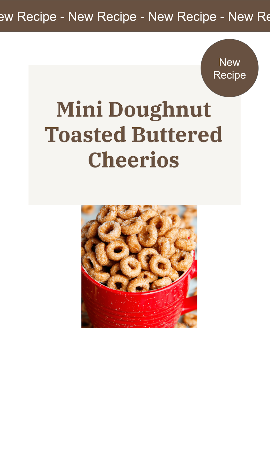 Mini Doughnut Hot Buttered Cheerios