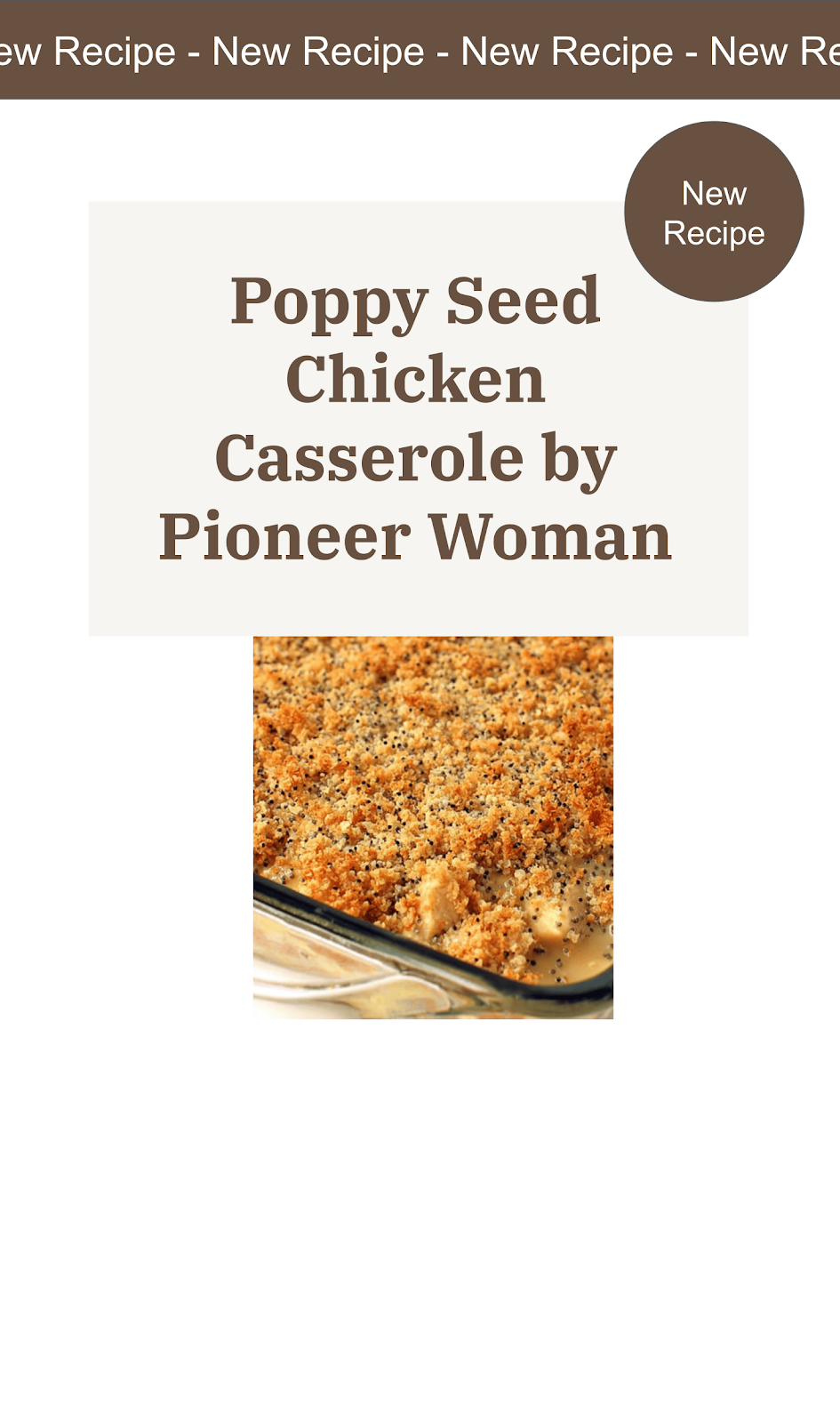 Pioneer Woman Poppy Seed Chicken Casserole