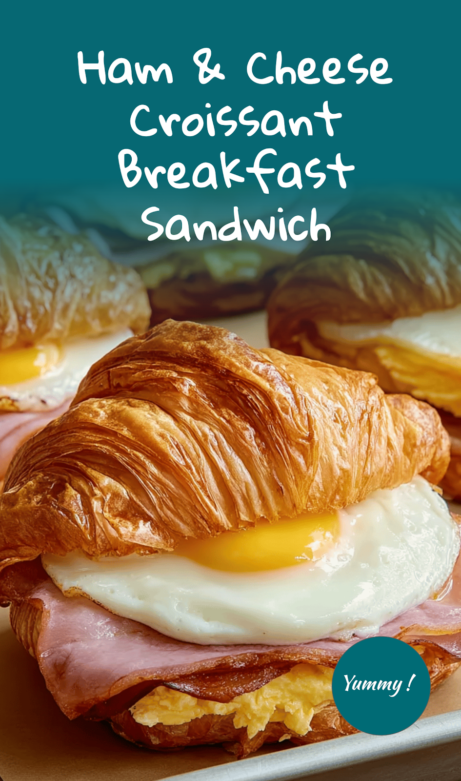 Quick Croissant Breakfast Sandwich with Ham, Egg & Cheese