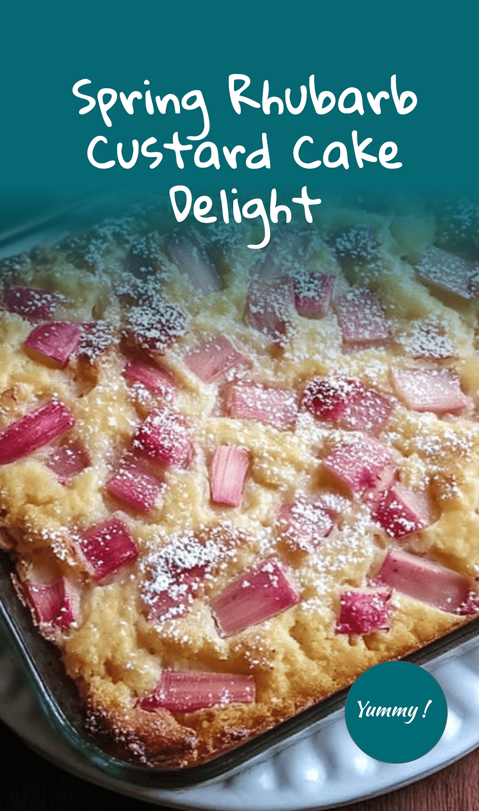 Spring Rhubarb Custard Kuchen Delight