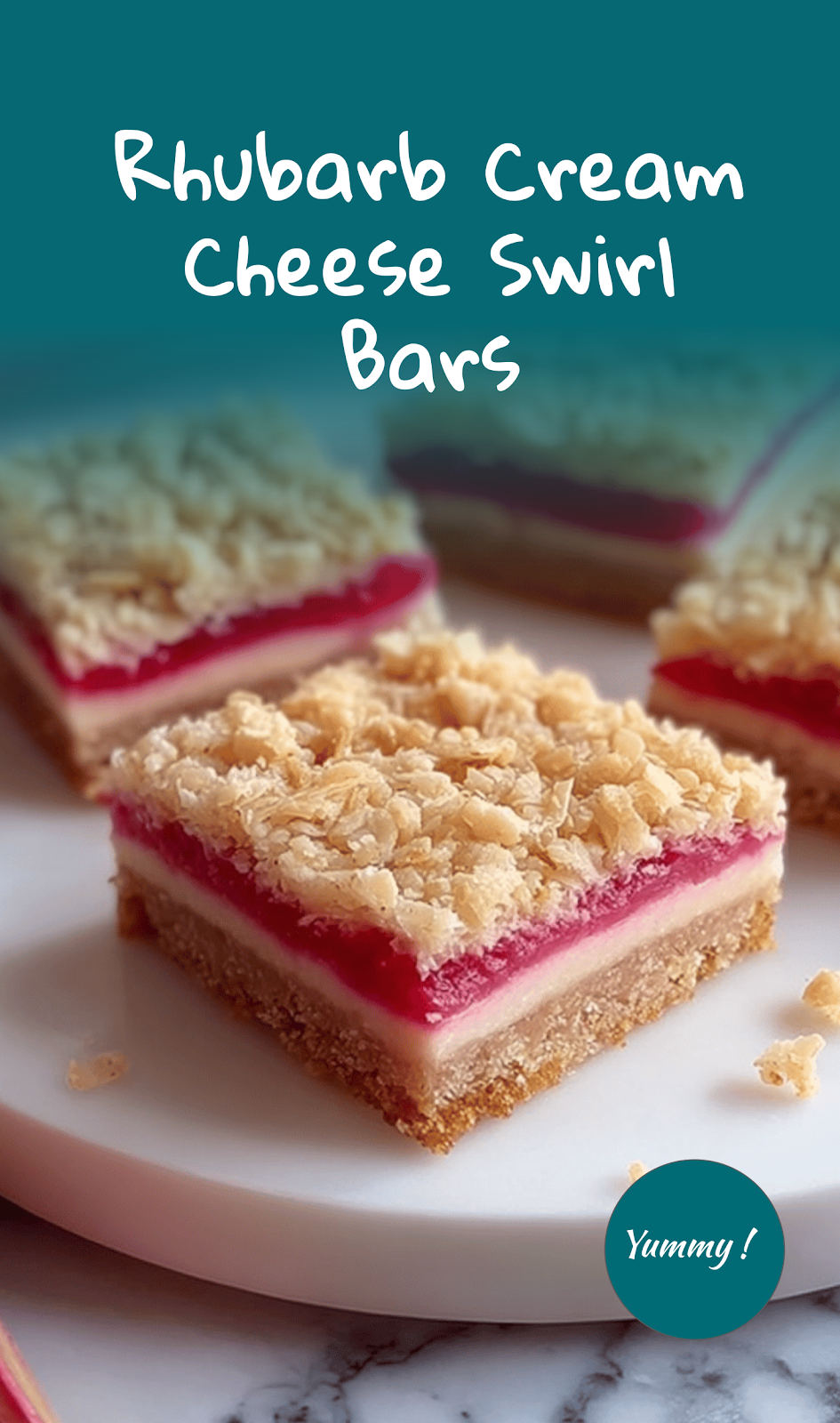 Tangy Rhubarb Cream Cheese Dessert Bars