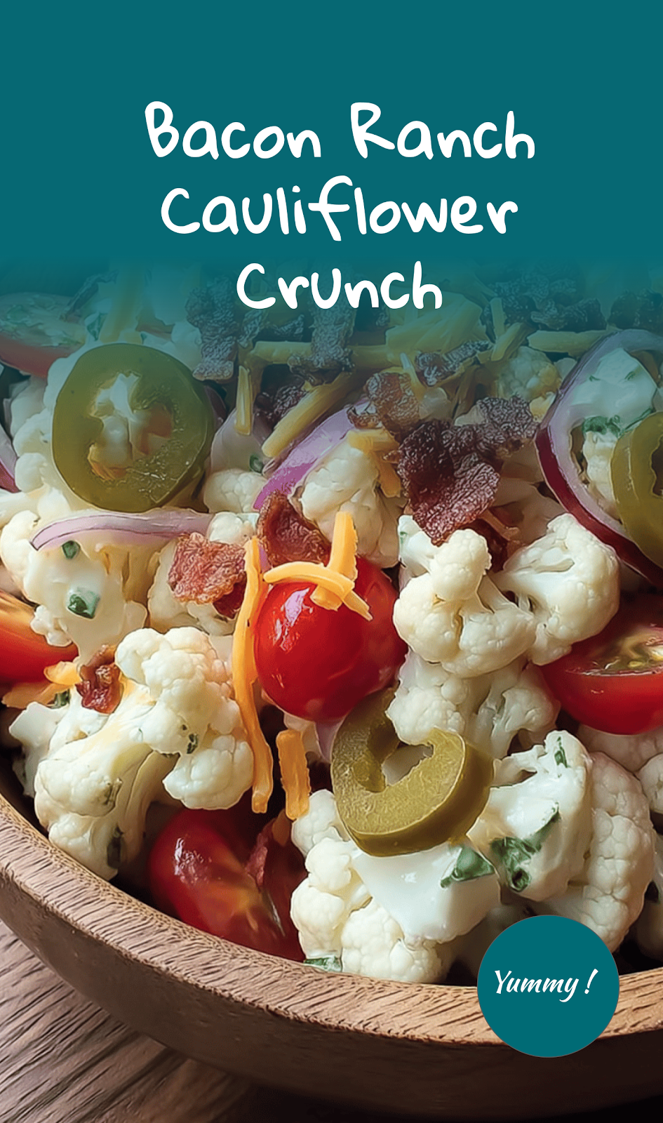 Bacon Ranch Cauliflower Crunch Salad