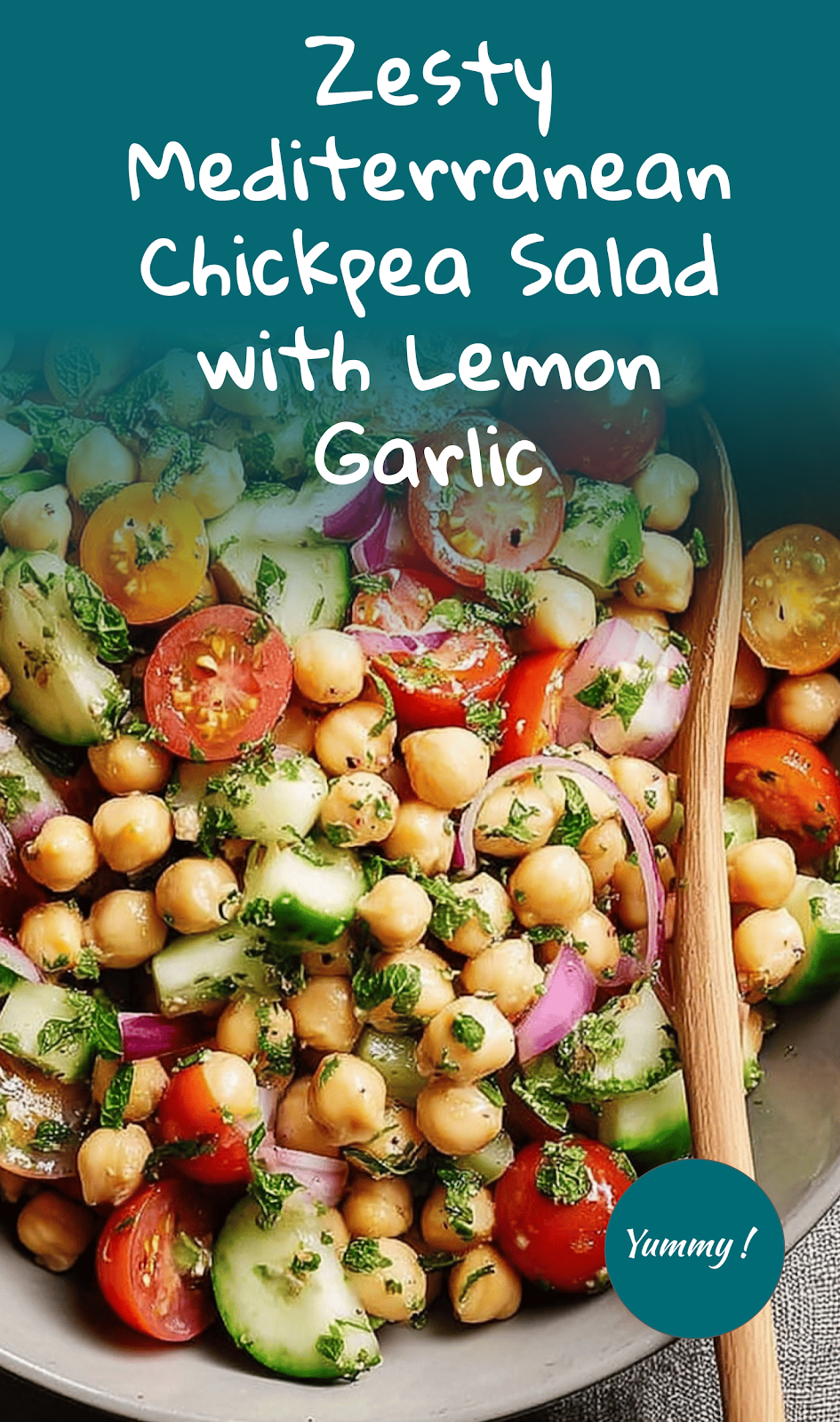 Mediterranean Chickpea Salad with Lemon Garlic Dressing