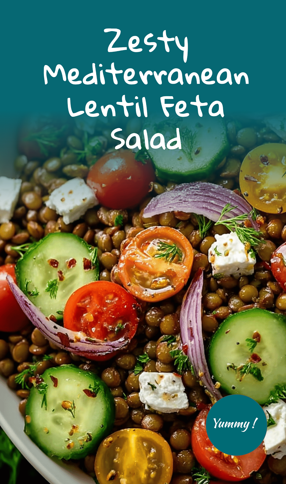 Mediterranean Lentil Salad with Feta and Lemon