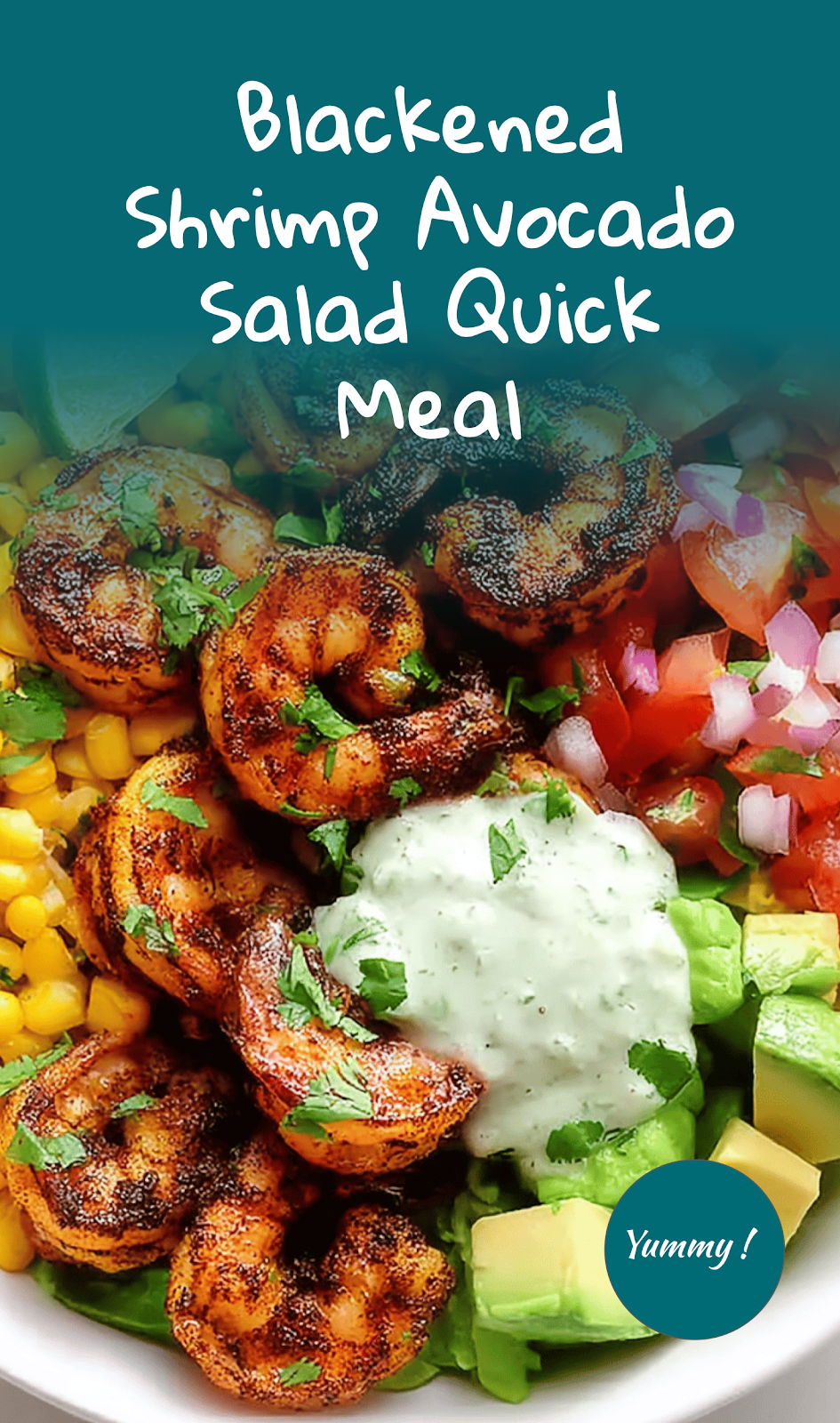 Spicy Blackened Shrimp & Avocado Salad