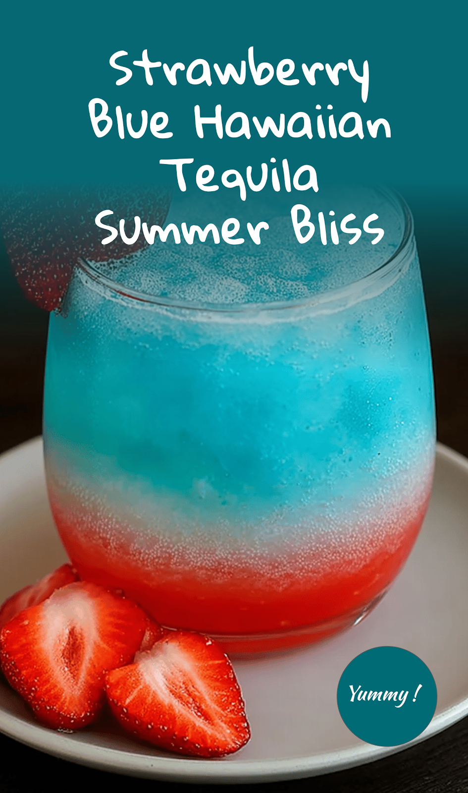 Strawberry Blue Hawaiian Tropical Tequila Bliss